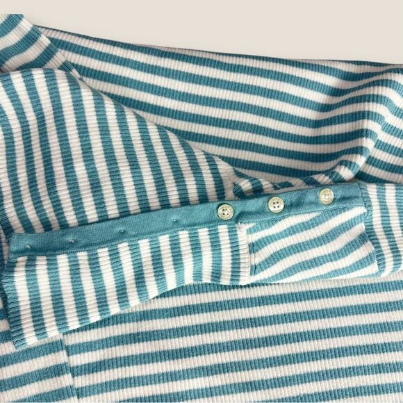 Y2k Polo Jeans Co by Ralph Lauren Blue White Striped Knit Turtleneck Size XL - Picture 4 of 9